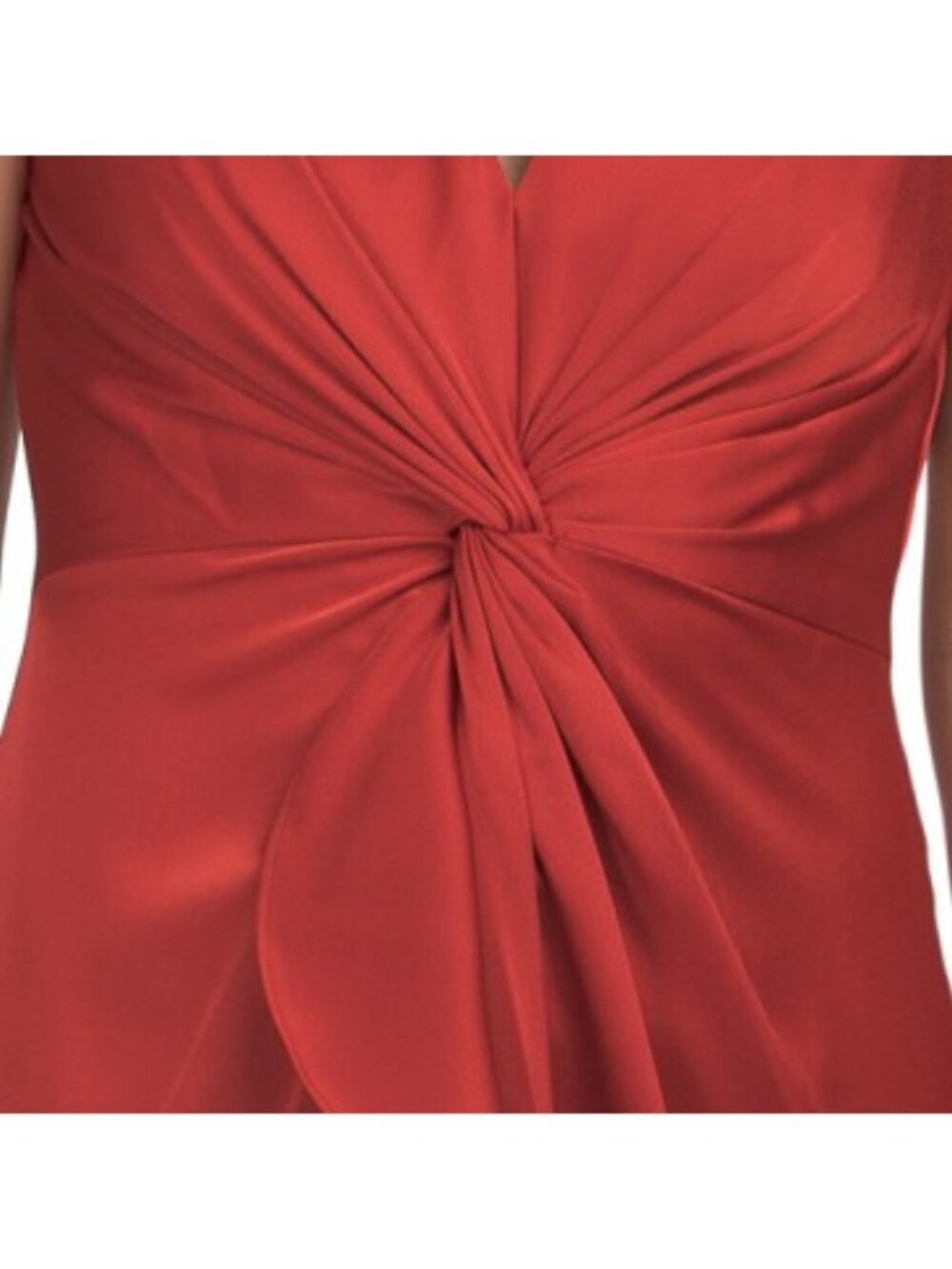 AIDAN MATTOX Sleeveless Satin Cascading Ruffle Gown - Picture 4 of 6